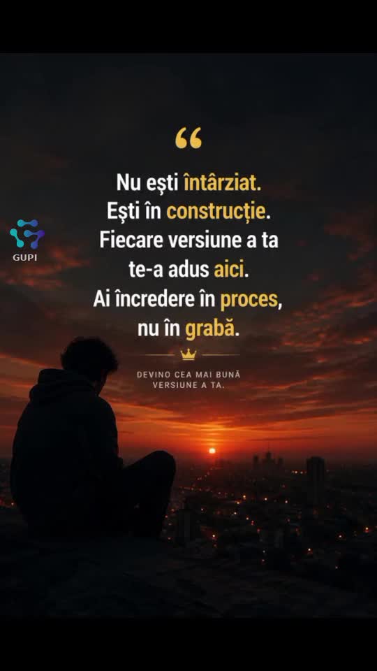 📌 Descriere:
Nu ești în urmă. Ești exact unde trebuie să fii. 💫
Ai încredere în proces și continuă să crești, chiar dacă nu vezi rezultatele încă.