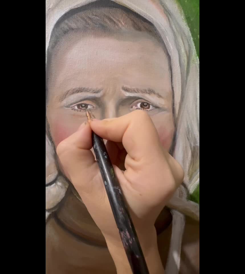 portret după o veche fotografie a bunicilor🙃realizat pe comandă!