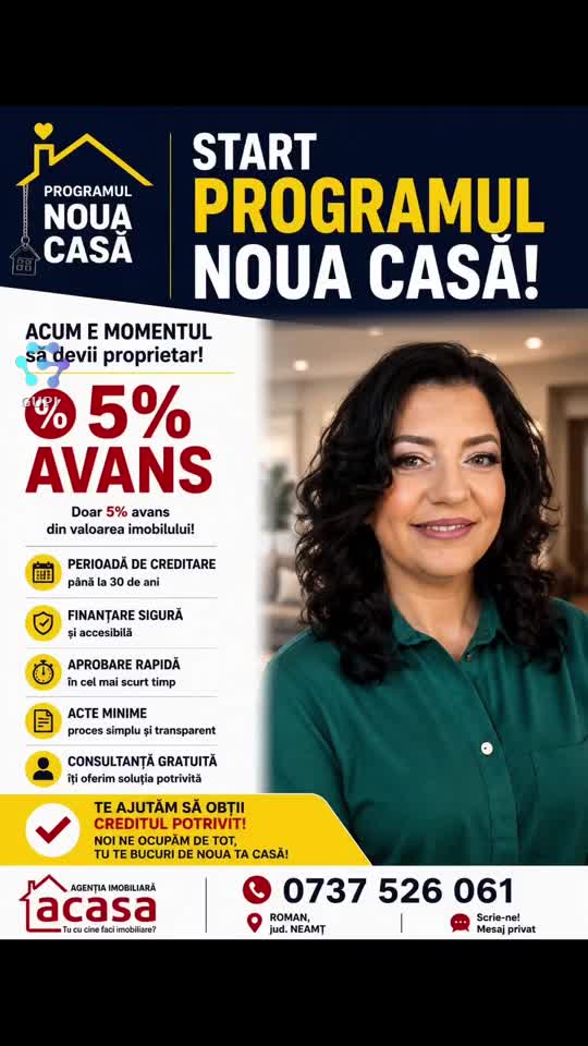 Orasul Roman Județul Neamt,  tel 0737 526 061 Agentia Imobiliara Acasa
