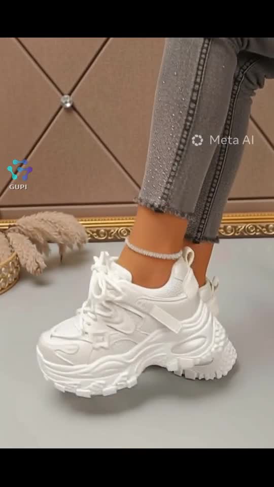 Pantofi sport pentru femei cu platformă și talpă groasă, pantofi sport casual groși și respirabili, cu talpă groasă și talpă groasă, pentru femei
Am d