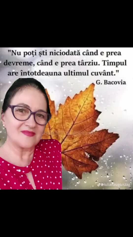"Nu știi niciodată când e prea devreme sau prea târziu.Timpul, are ultimul cuvant"🍁

G.Bacovia