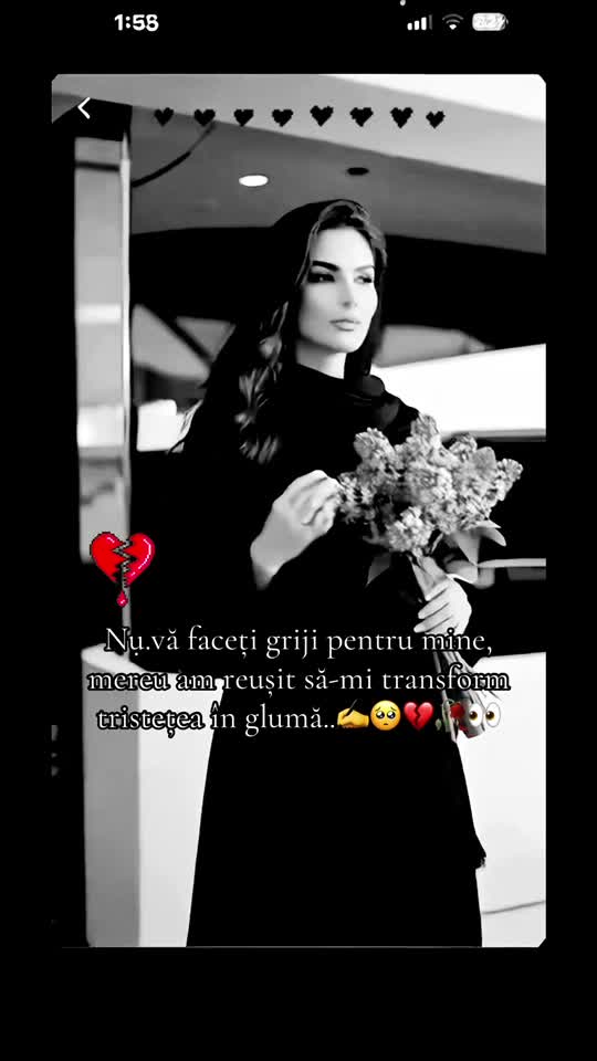 Nụ.vă faceți griji pentru mine, mereu am reușit să-mi transform tristețea în glumă...✍️💔💔🙏