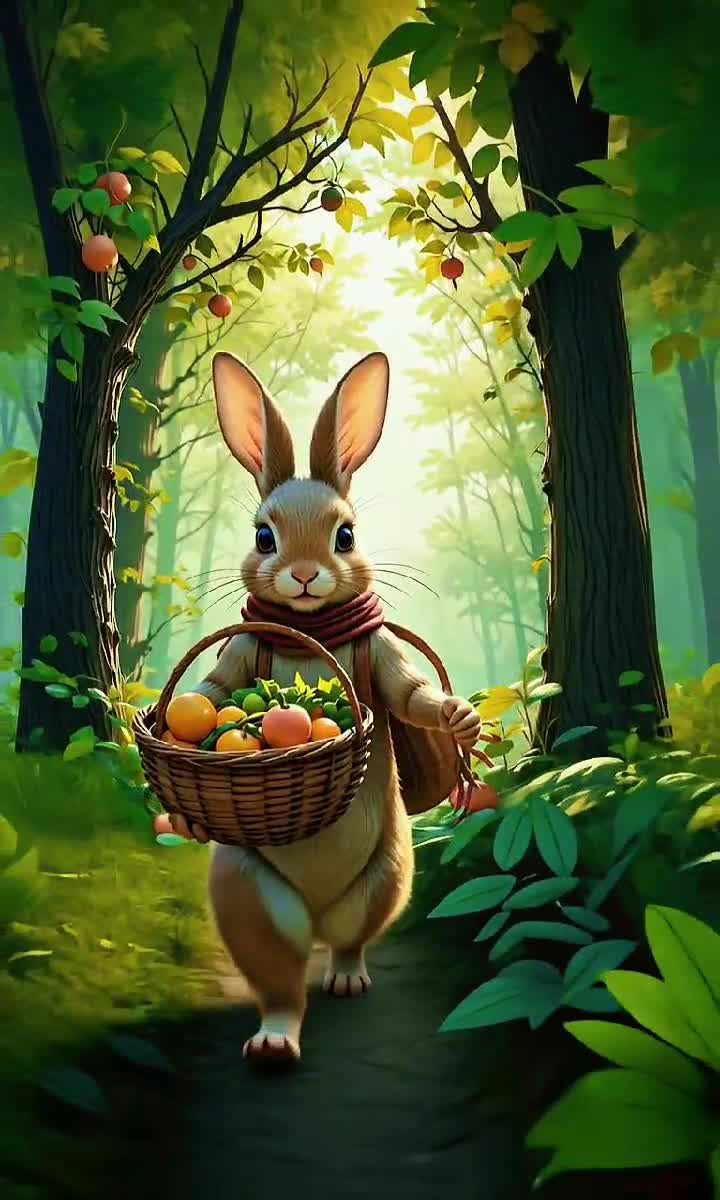 The Cutest Forest Shopper? This Bunny Has the Freshest Picks! 🐰🛒🍎