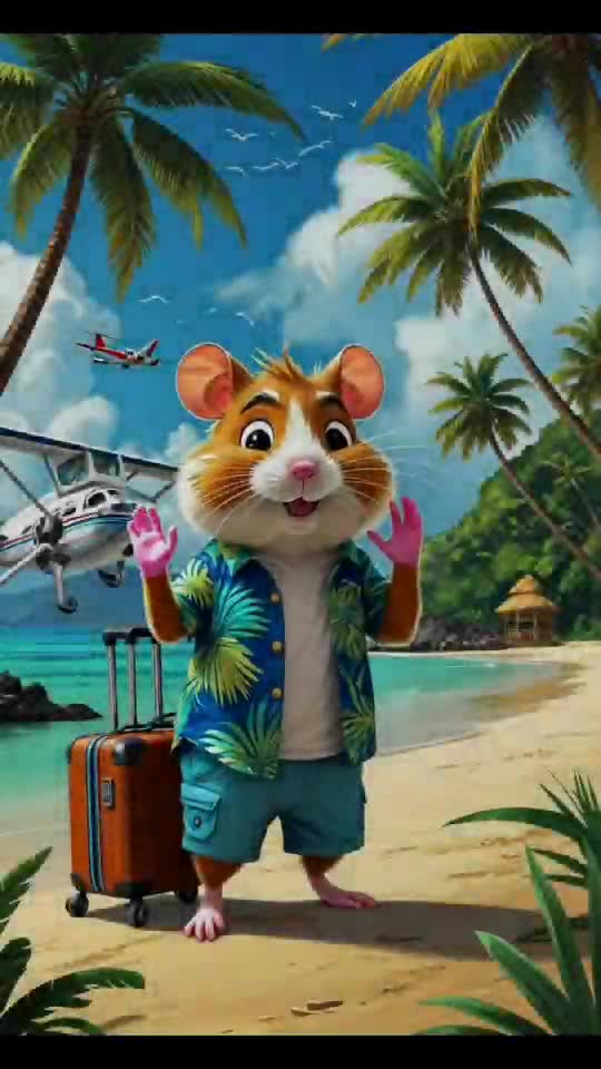 Hammy’s Island Adventure Begins! 🌴✈️🐹  ✈️🐾  🌴🌊  🏝️