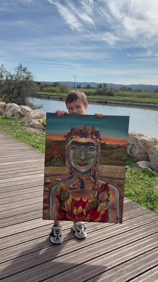 regina toamnei , pictură acrilică
