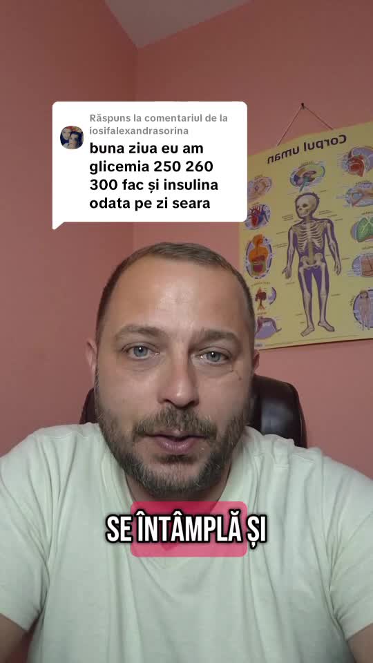 Glicemia 250-300 cu insulină și nu poate ține regim