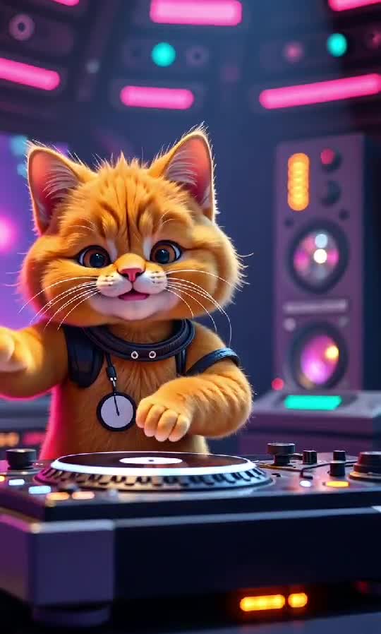 DJ Cat Dropping Beats Like a Pro 🎶🐾
