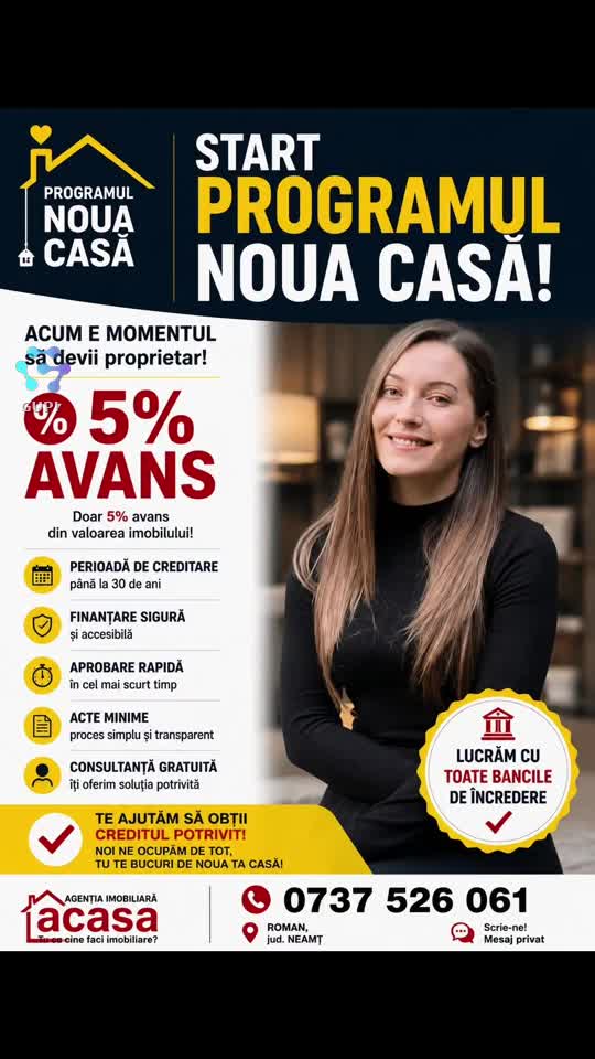 Orasul Roman Județul Neamt,  tel 0737 526 061 Agentia Imobiliara Acasa