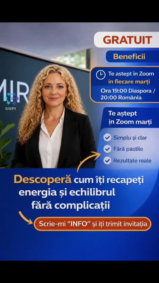Eveniment GRATUIT.Scrie-mi INFO și îți trimit linkul ZOMU-LUI