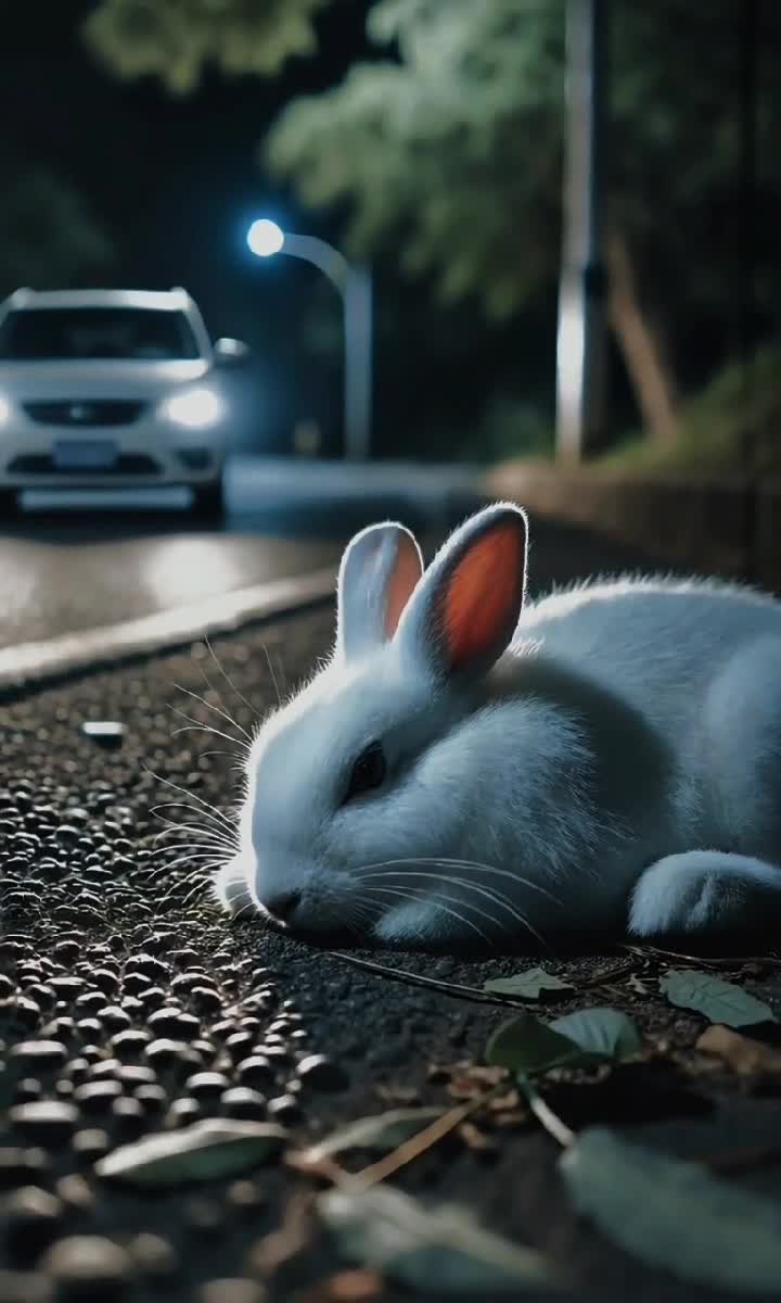 Bunny in Trouble: A Street Drama Unfolds! 🐰🚗💥