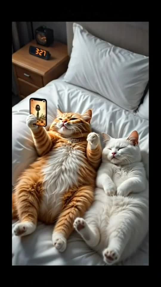 3AM Cat Scrolling Be Like... 😂 | Funny Cats in Bed | Midnight Meme Time 🐾