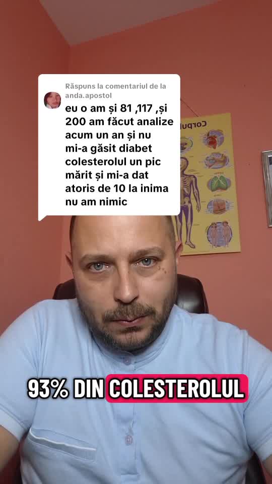 Glicemii mărite fără diabet și colesterol mărit cu statine. Recomand analiza hemoglobina glicozilata și analiza cortizolul seric