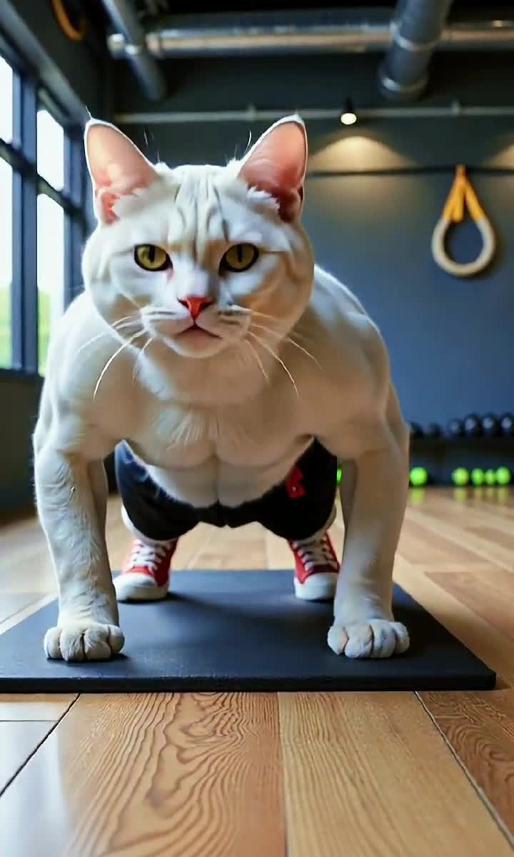 Meet The Gym Cat Who Will Put Your Workout to Shame! 💪🐱🔥