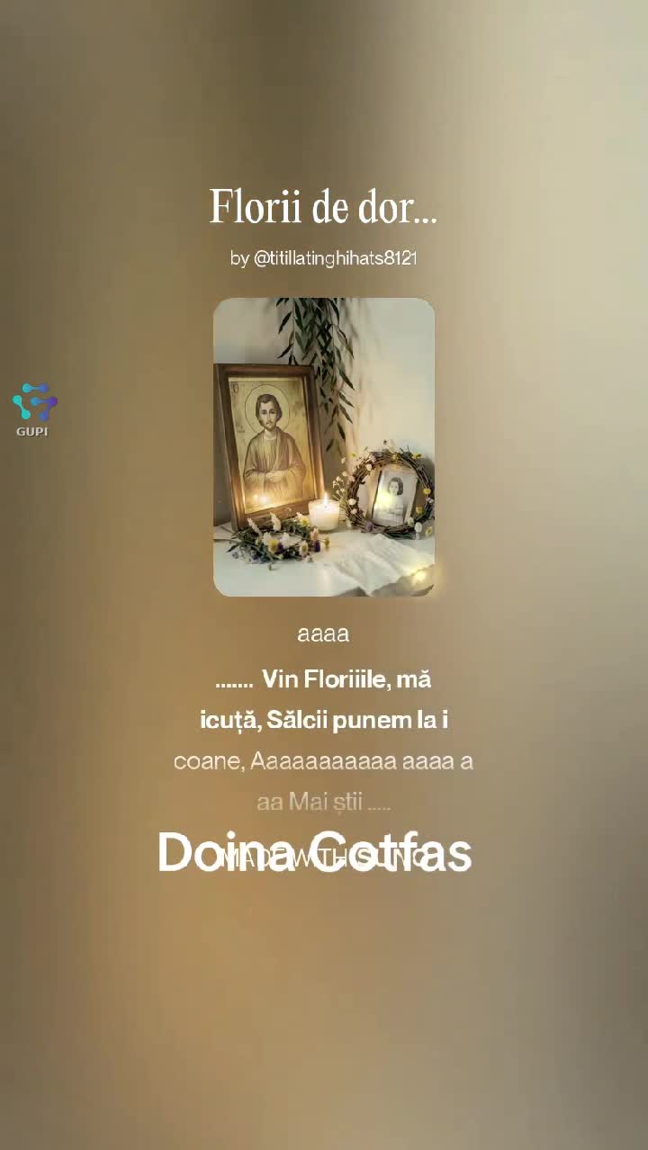 Florii de dor-versuri: Doina Cotfas O piesă se suflet,o durere,a pierderii ,mamei. Amintirile rămân ca o icoana în suflet. Ma găsești pe tiktok,youtub