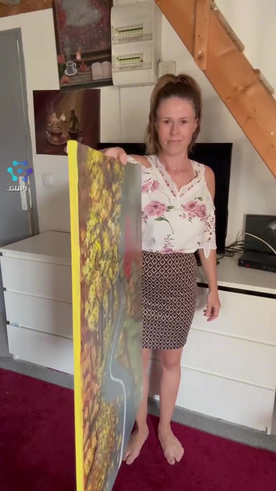 pe strada toamnei pictura acrilică 80/60, disponibilă