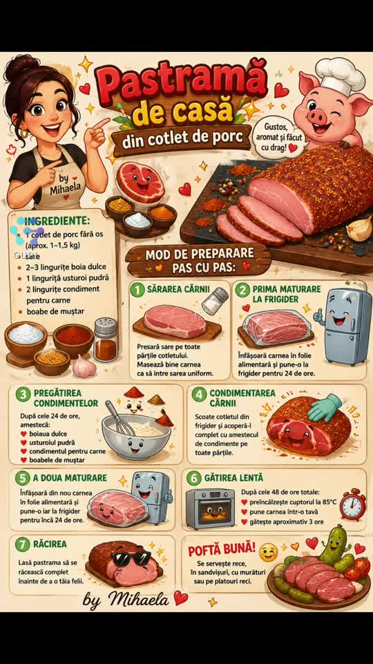 Pastramă de porc făcută în casă