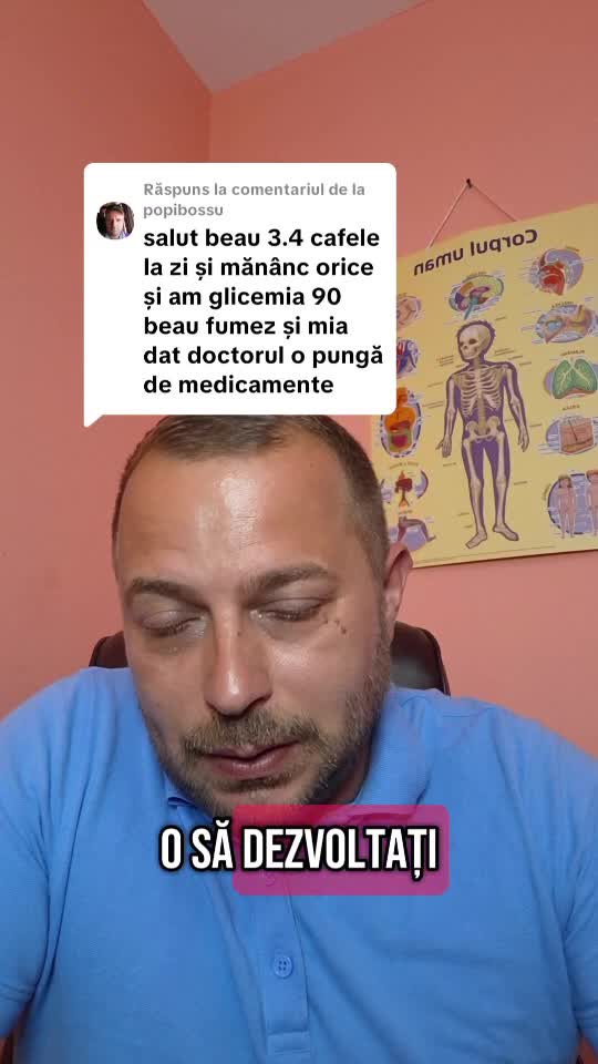 Glicemia 90 cu o punga de pastile, 3-4 cafele pe zi, alcool si tutun