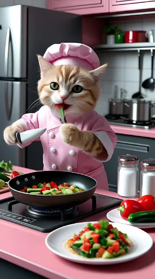 The Purr-fect Chef is in the Kitchen 👩‍🍳🐾