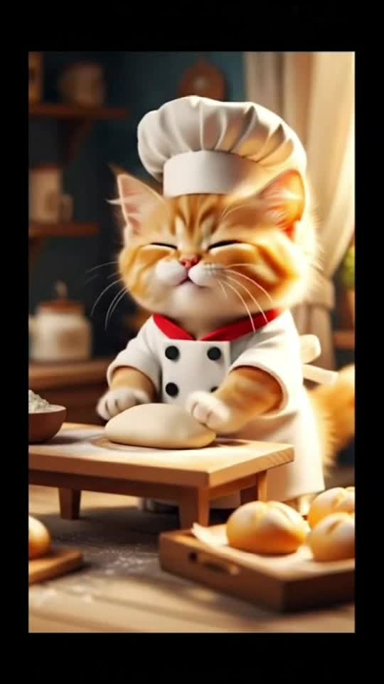 Tiny Baker Cat Makes the Cutest Bread Ever! 🐾🍞