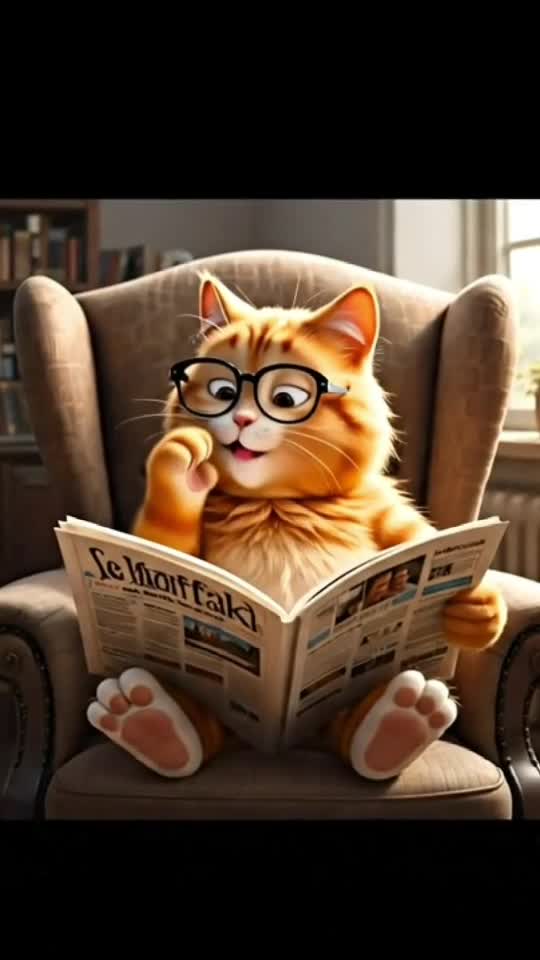 The Smartest Cat on Earth? 🐱 Mr. Whiskers Reads the Morning News Like a Boss!