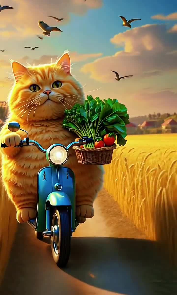 This Cool Cat Rides Into the Sunset… But Wait for the Twist! 🏍️😺🌿
