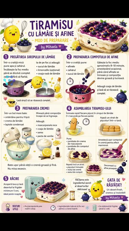 Tiramisu cu afine și lămâie 😍