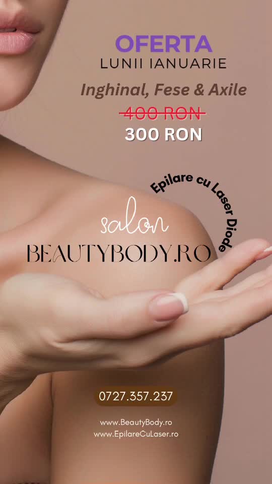 Ofertă Epilare Definitivă cu Laser Diode luna Ianuarie ♥️ 

www.BeautyBody.ro 
0727.357.237 

⬇️ 𝗖𝗟𝗜𝗖𝗞 𝗛𝗘𝗥𝗘 & 𝗦𝗨𝗕𝗦𝗖𝗥𝗜𝗕𝗘 ⬇️
➡️ www.bit.ly/GeorgeXMS ⬅️