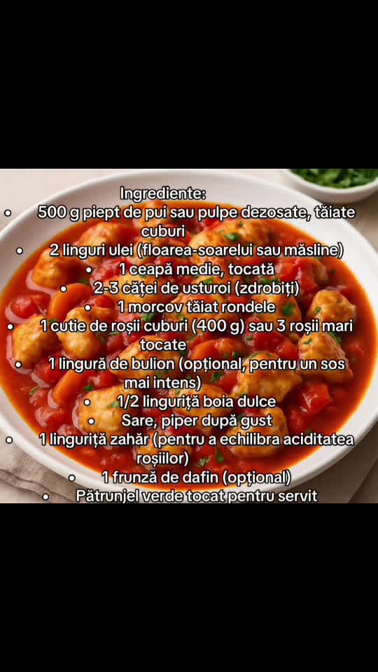 Pui cu sos de roșii.